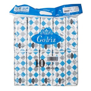 گلریز دستمال کاغذی 100برگ دولایه 10بسته ای
