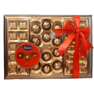 شونیز شکلات طلایی روباندار قرمز 964گ