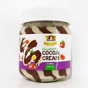 شیر رضا کرم کاکائو دو رنگ فندقی 350 گرم