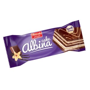 شیرین عسل کیک سه لایه دو رنگ وانیل کاکائویی آلبینا