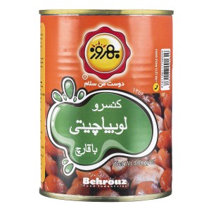 بهروز کنسرو لوبیا چیتی با قارچ 380 گ