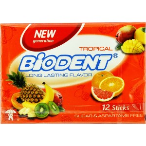 بایودنت آدامس استوایی بدون شکر 12عددی