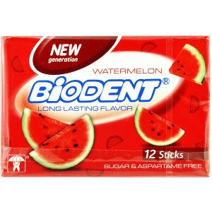 بایودنت آدامس هندوانه مینی استیک بدون شکر 12عددی