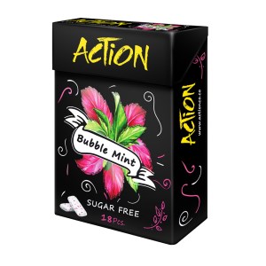 اکشن فلیپ تاپ آدامس با طعم بابل مینت بدون شکر