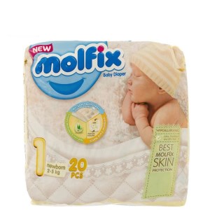 مولفیکس پوشک سایز 1 نرمال 20 عددی